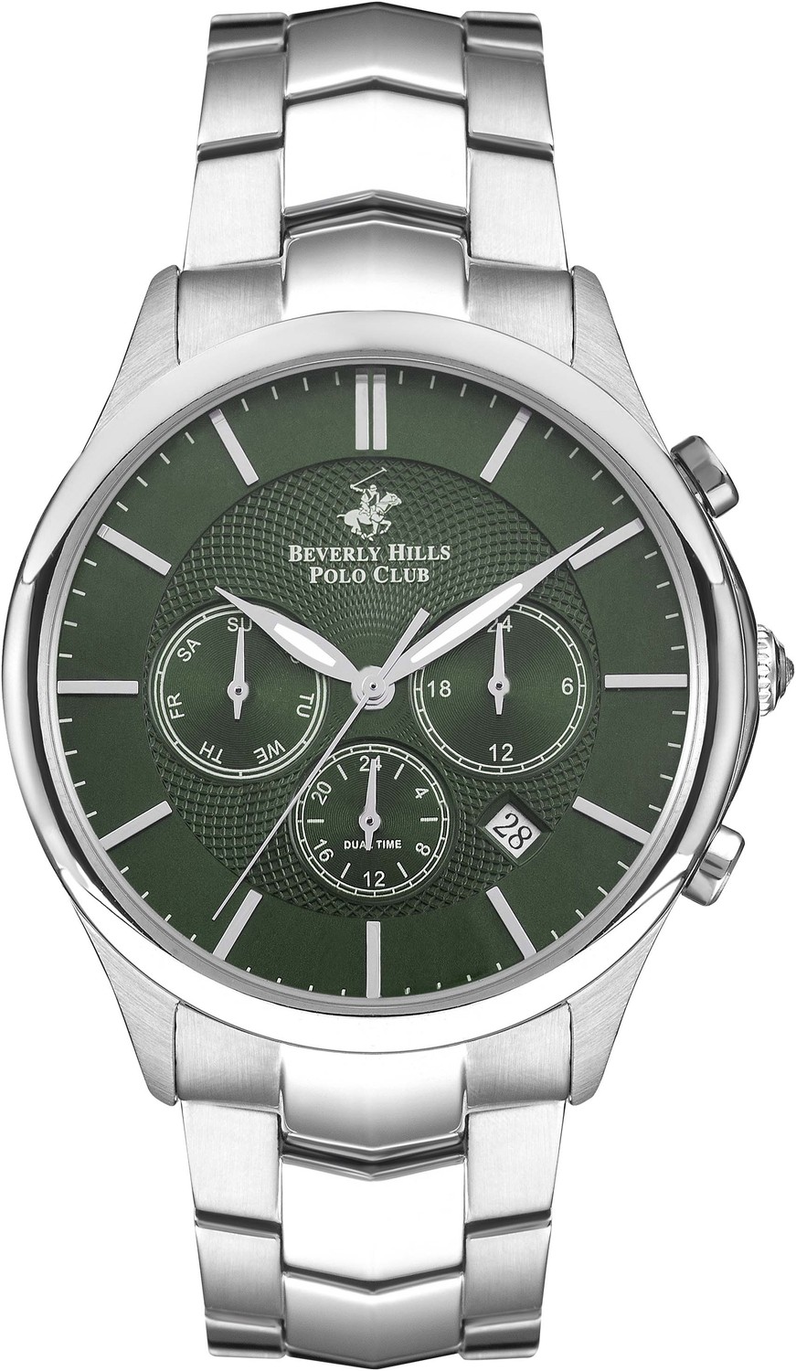 BEVERLY HILLS POLO CLUB  Мужские часы, кварцевый механизм, сталь, 43 мм