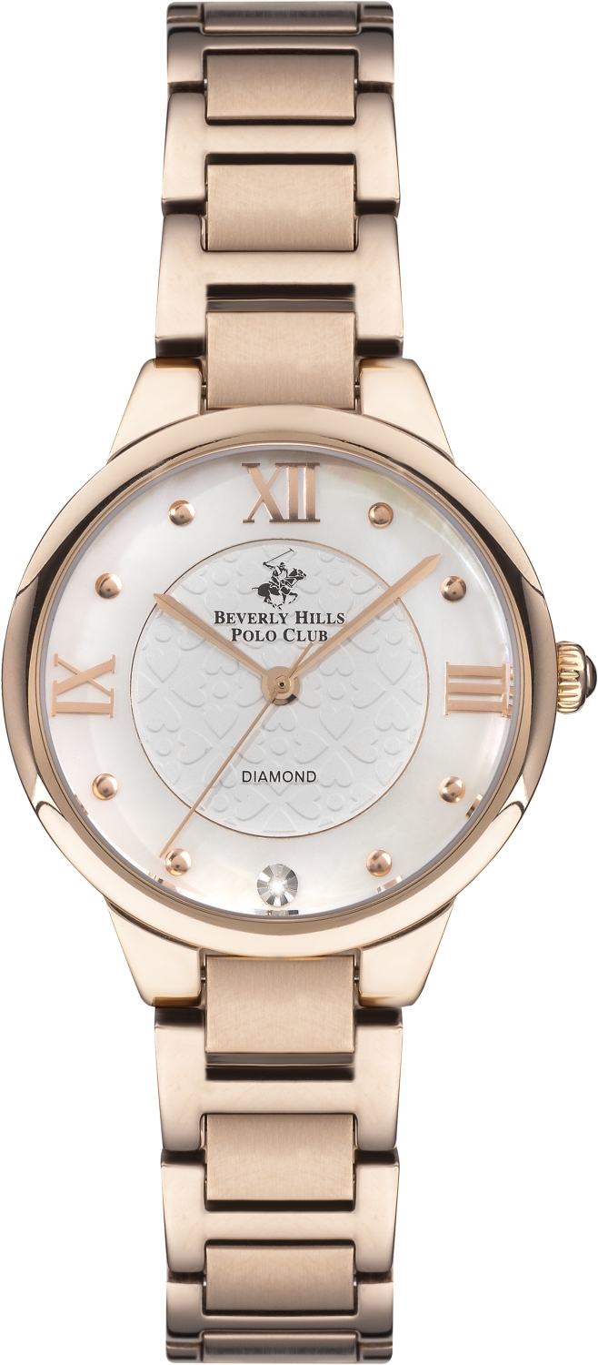 BEVERLY HILLS POLO CLUB  Женские часы, кварцевый механизм, сталь с покрытием, 33 мм
