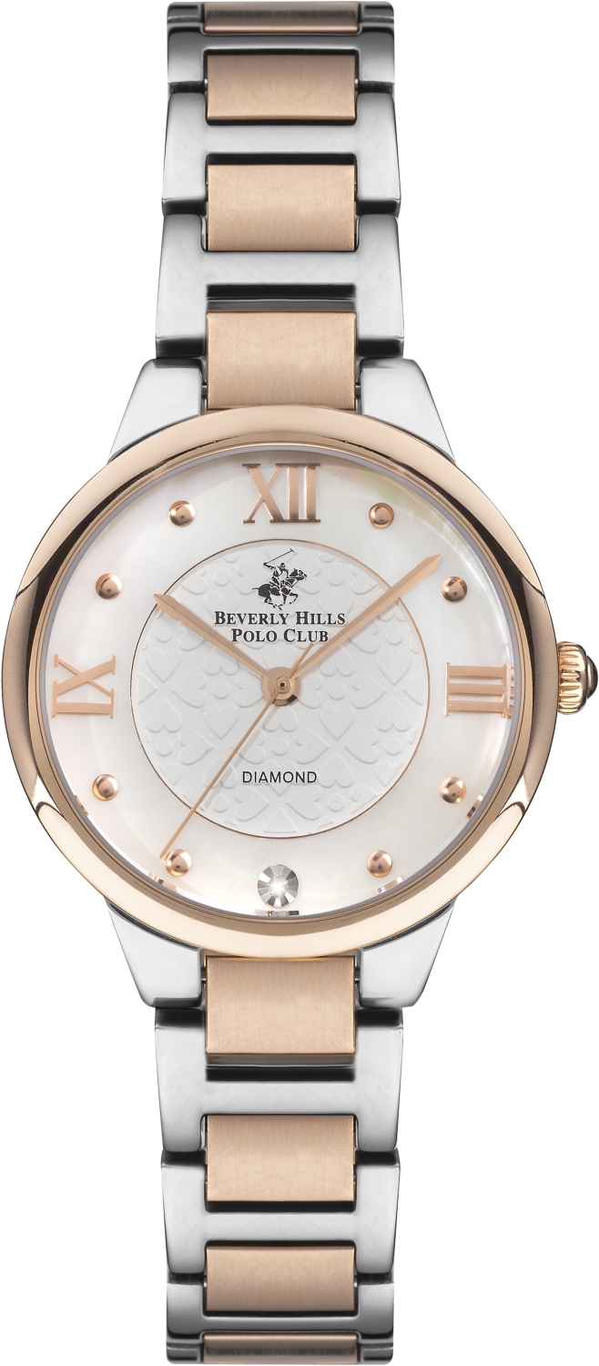 BEVERLY HILLS POLO CLUB  Женские часы, кварцевый механизм, сталь с покрытием, 33 мм