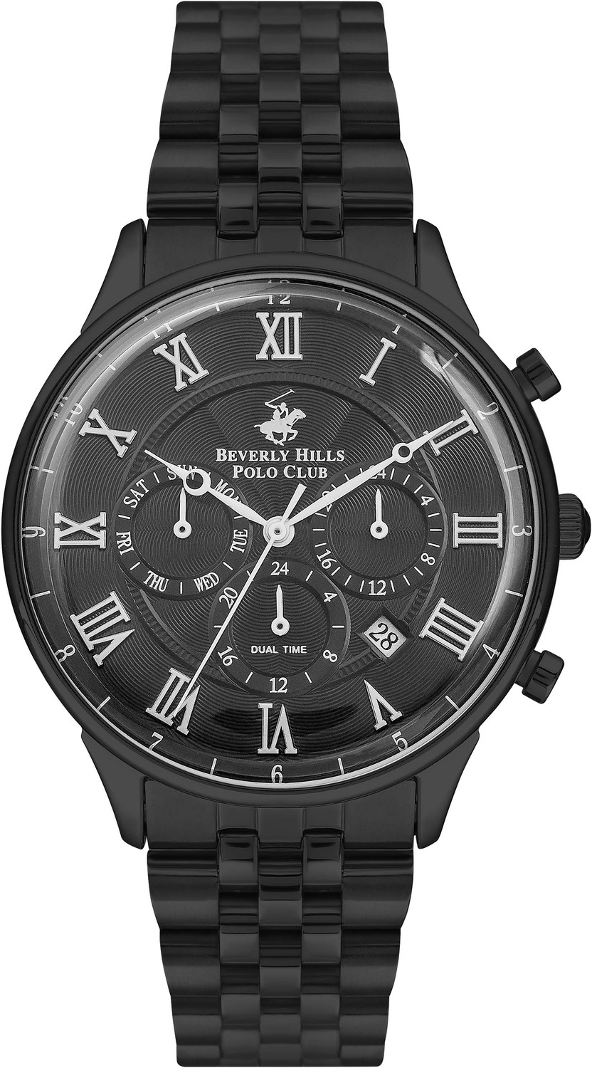 BEVERLY HILLS POLO CLUB  Мужские часы, кварцевый механизм, сталь с покрытием, 42 мм
