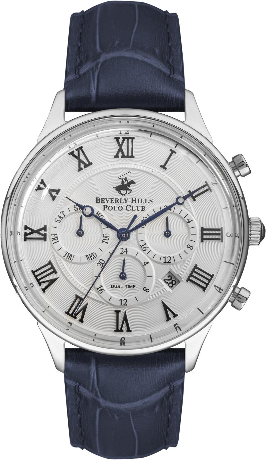 BEVERLY HILLS POLO CLUB  Мужские часы, кварцевый механизм, сталь, 42 мм