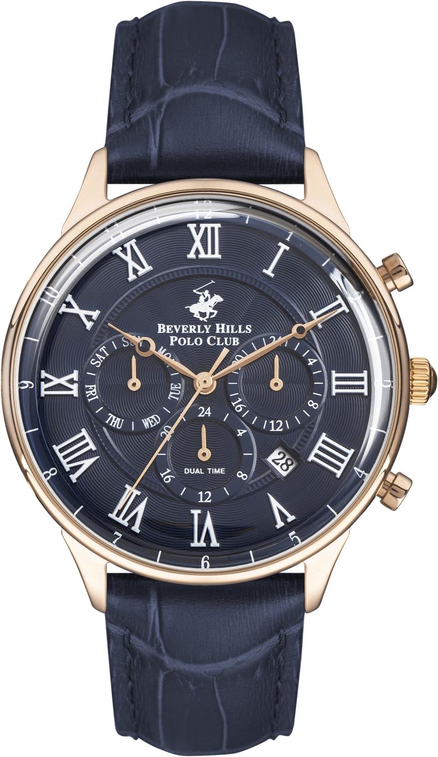 BEVERLY HILLS POLO CLUB  Мужские часы, кварцевый механизм, сталь с покрытием, 42 мм