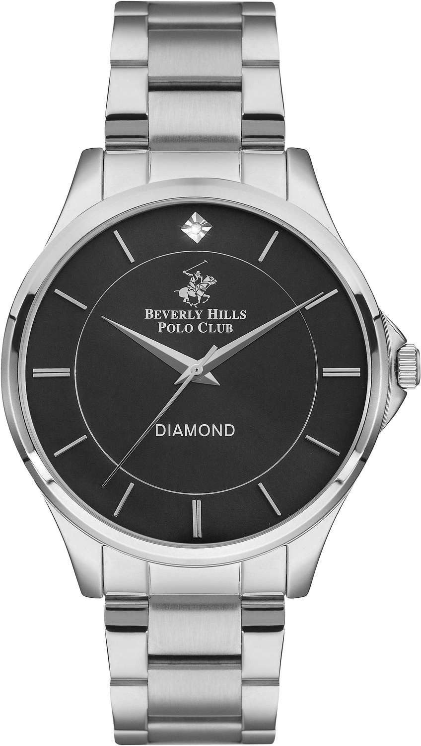 BEVERLY HILLS POLO CLUB  Мужские часы, кварцевый механизм, сталь, 43 мм