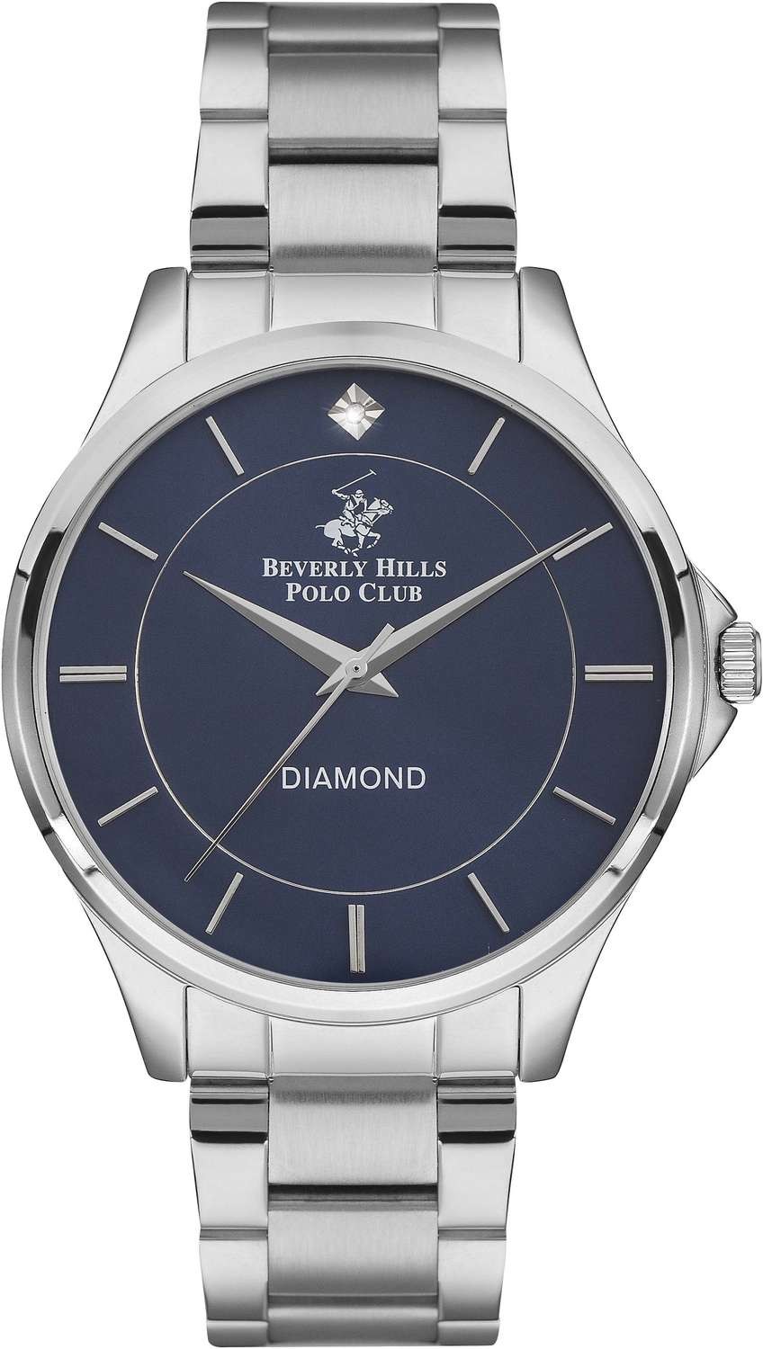 BEVERLY HILLS POLO CLUB  Мужские часы, кварцевый механизм, сталь, 43 мм
