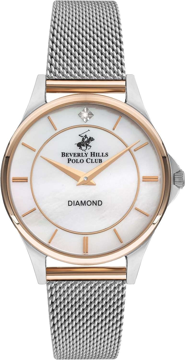 BEVERLY HILLS POLO CLUB  Женские часы, кварцевый механизм, сталь с покрытием, 34 мм