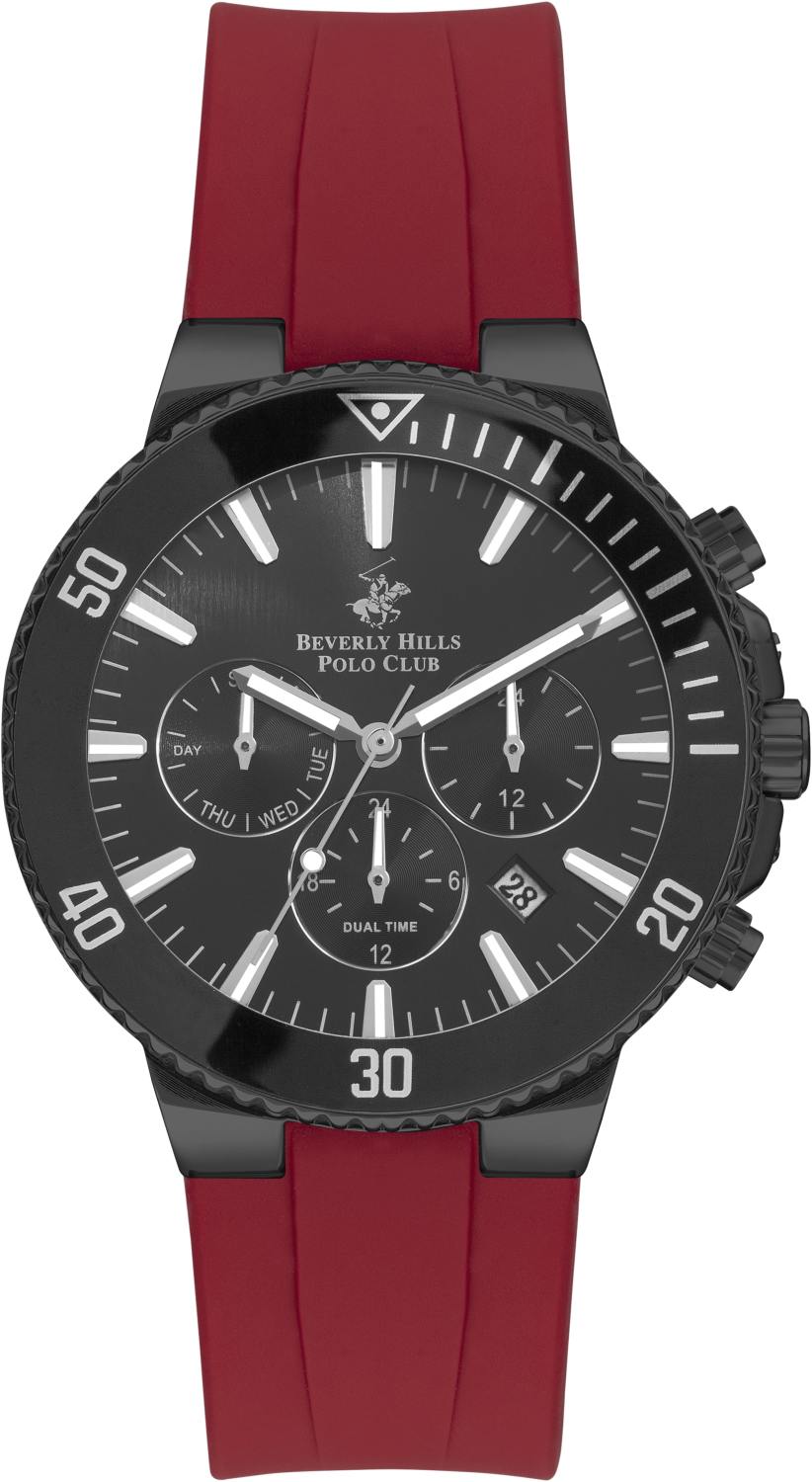 BEVERLY HILLS POLO CLUB  Мужские часы, кварцевый механизм, сталь с покрытием, 44,5 мм
