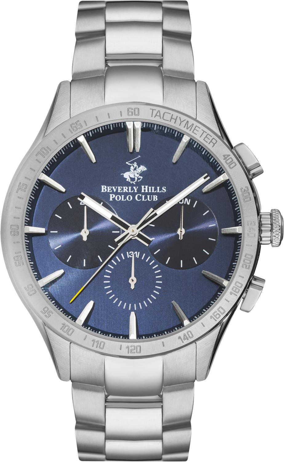 BEVERLY HILLS POLO CLUB  Мужские часы, кварцевый механизм, сталь, 47 мм