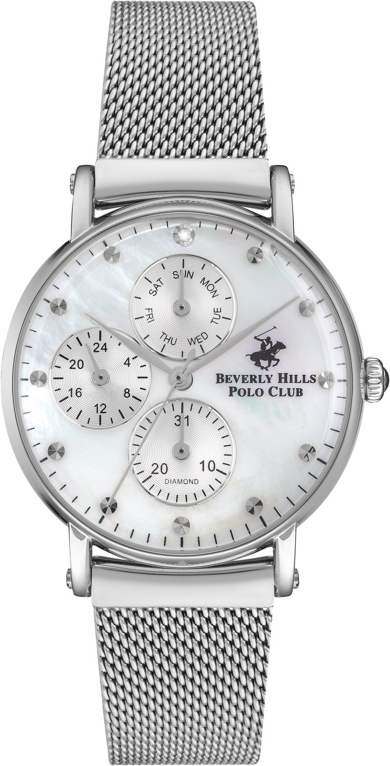 BEVERLY HILLS POLO CLUB  Женские часы, кварцевый механизм, сталь, 36 мм