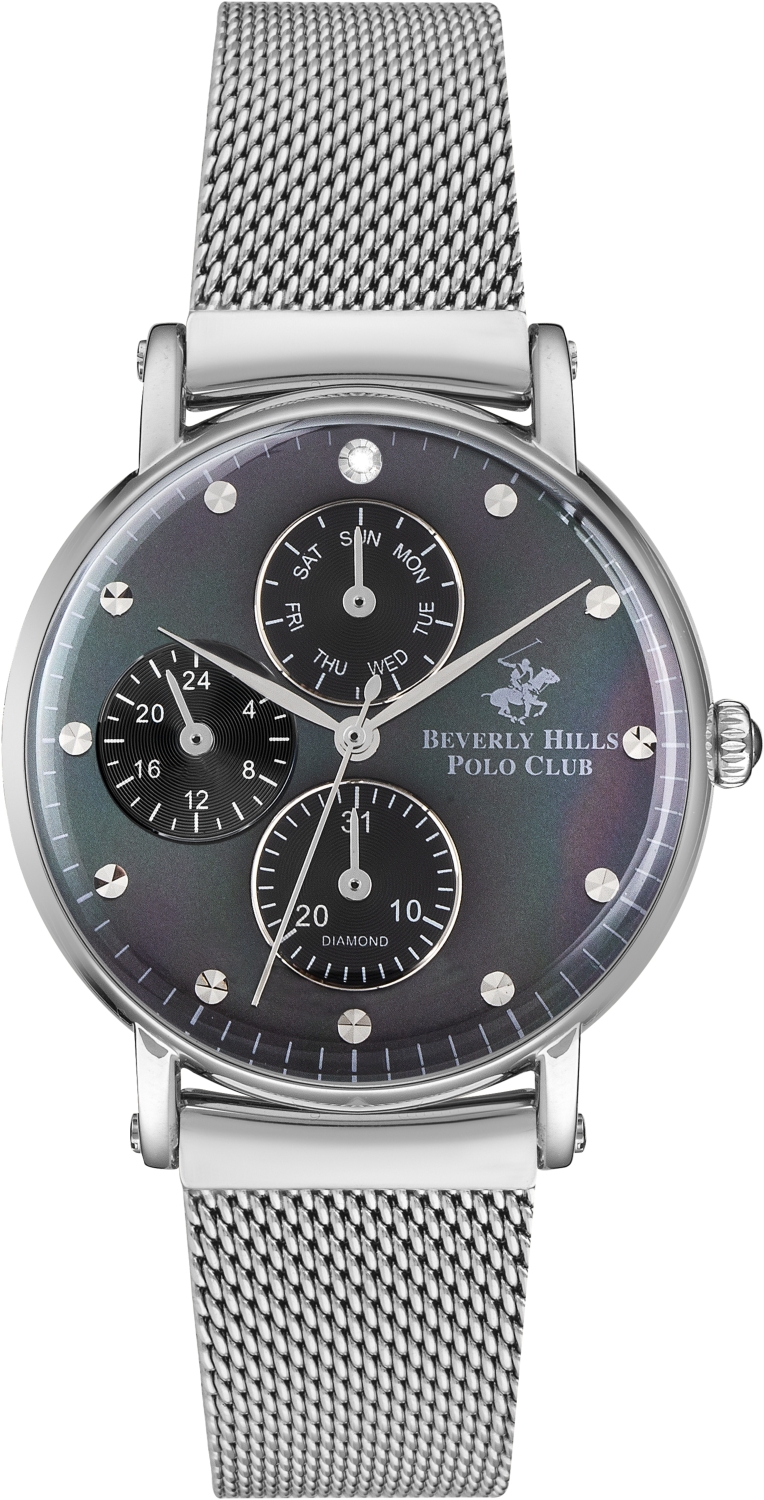 BEVERLY HILLS POLO CLUB  Женские часы, кварцевый механизм, сталь, 36 мм