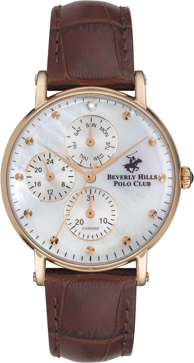 BEVERLY HILLS POLO CLUB  Женские часы, кварцевый механизм, сталь с покрытием, 36 мм