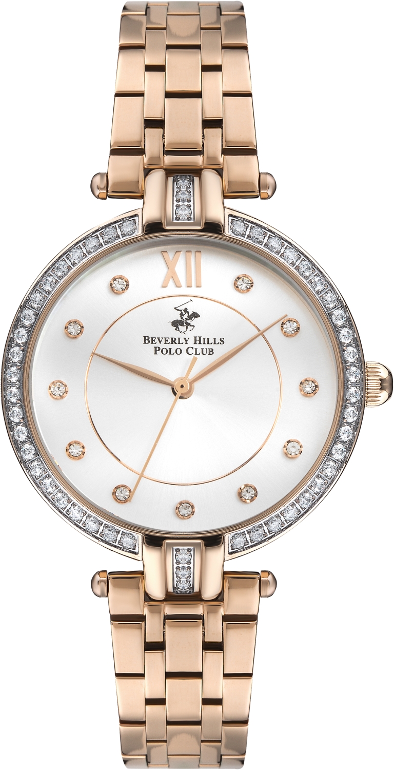 BEVERLY HILLS POLO CLUB  Женские часы, кварцевый механизм, сталь с покрытием, 35 мм