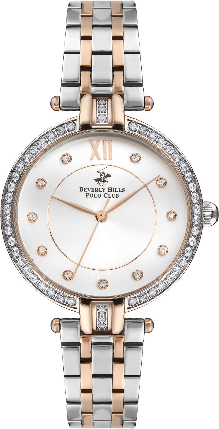 BEVERLY HILLS POLO CLUB  Женские часы, кварцевый механизм, сталь с покрытием, 35 мм