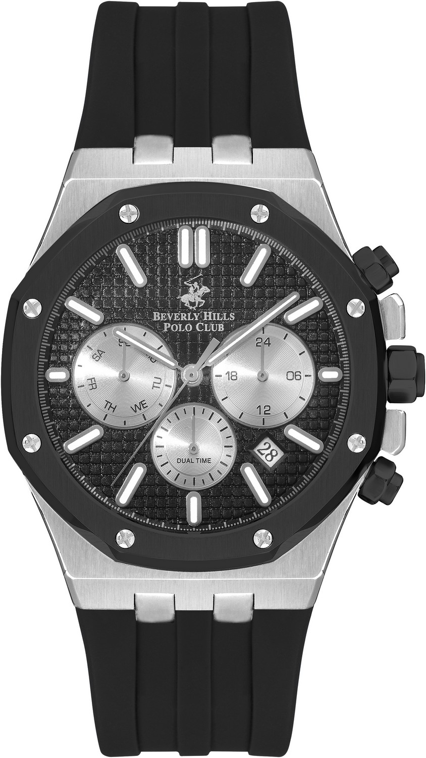 BEVERLY HILLS POLO CLUB  Мужские часы, кварцевый механизм, сталь, 42 мм