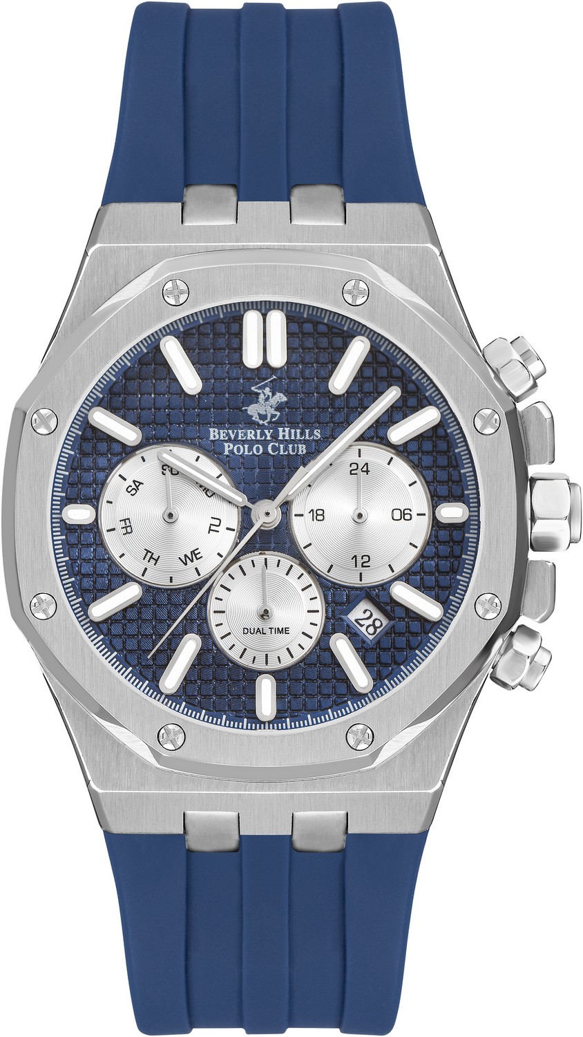 Часы BEVERLY HILLS POLO CLUB  Мужские часы, кварцевый механизм, сталь, 42 мм