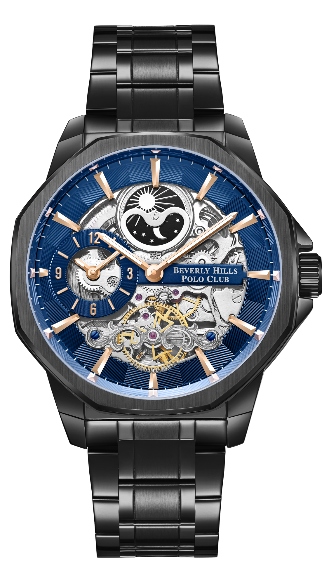 Часы BEVERLY HILLS POLO CLUB  BP3269XS.090 Мужские часы, автоматический механизм, сталь с покрытием, 48,5 мм