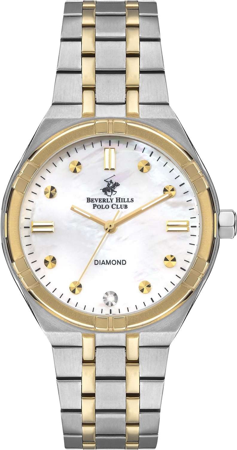 BEVERLY HILLS POLO CLUB  Женские часы, кварцевый механизм, сталь с покрытием, 36 мм