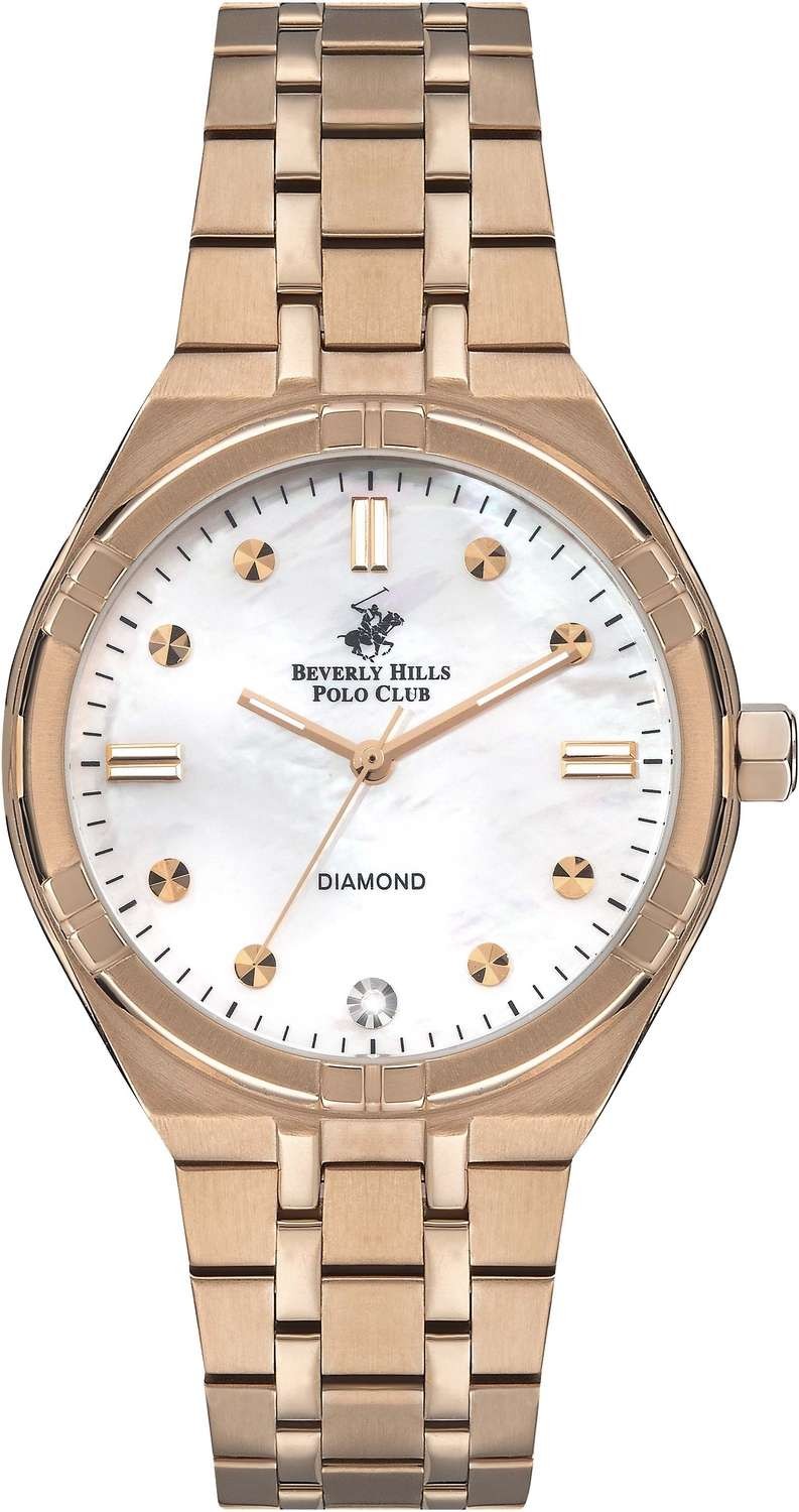 BEVERLY HILLS POLO CLUB  Женские часы, кварцевый механизм, сталь с покрытием, 36 мм