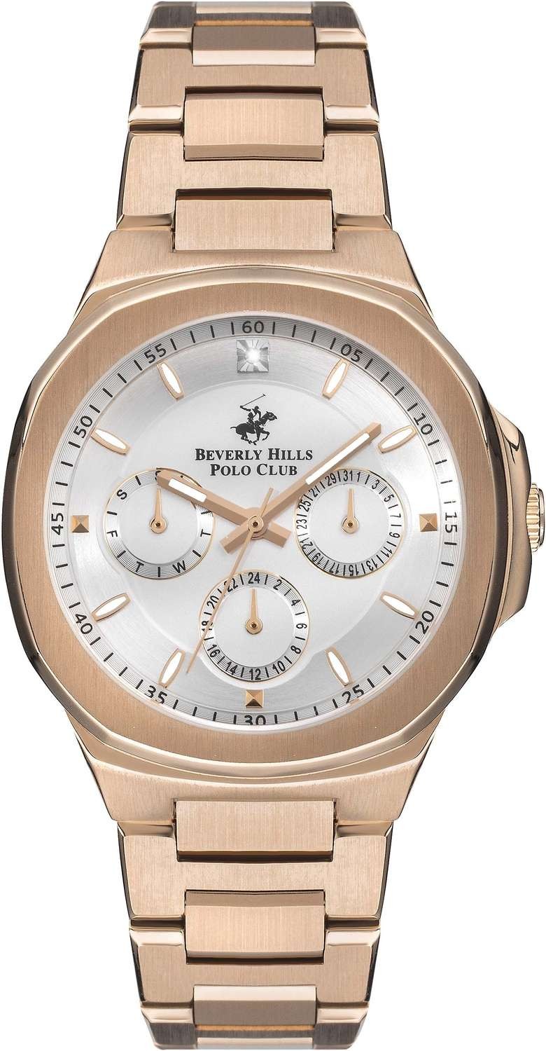 BEVERLY HILLS POLO CLUB  Женские часы, кварцевый механизм, сталь с покрытием, 36 мм