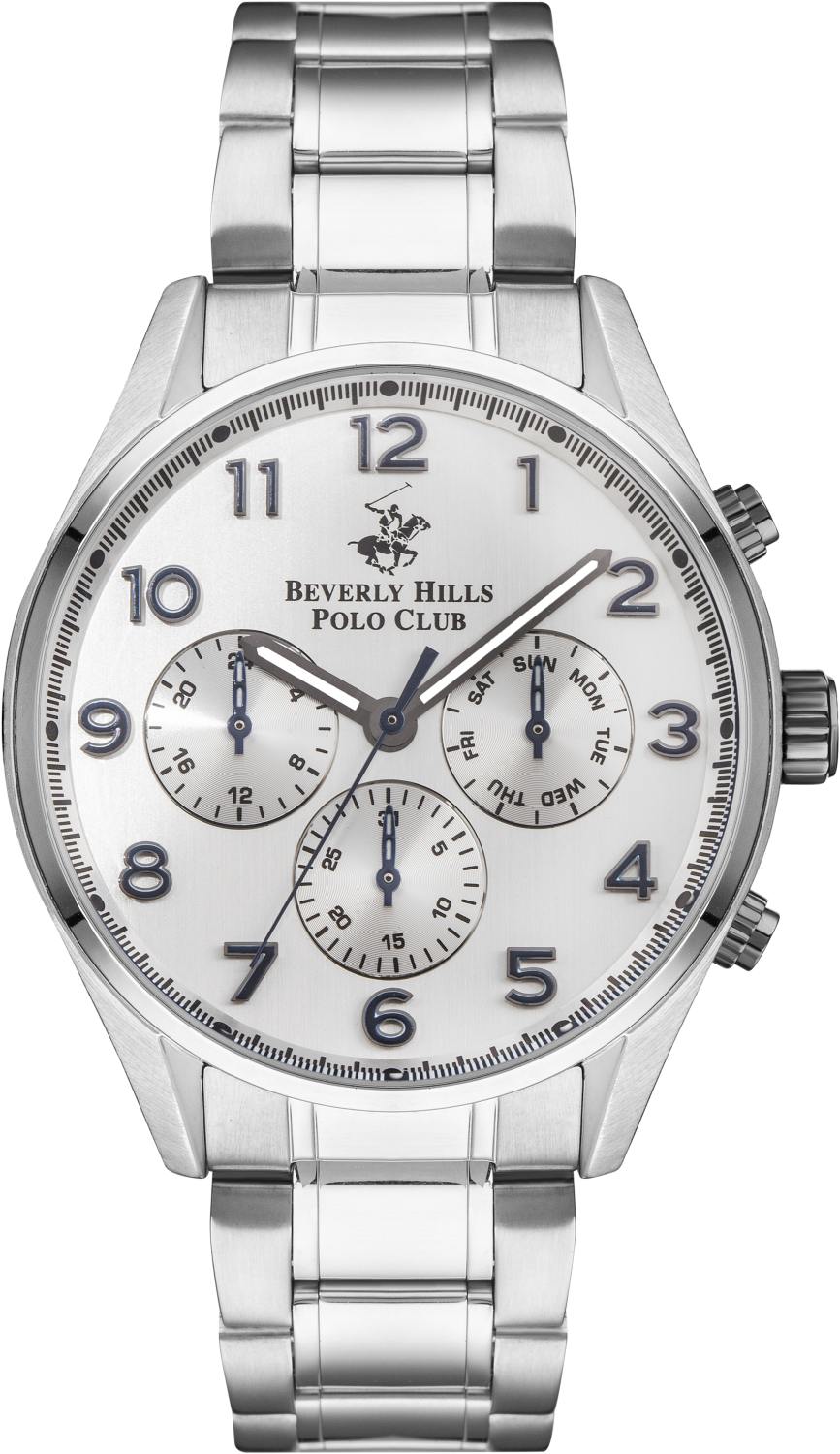 BEVERLY HILLS POLO CLUB  Мужские часы, кварцевый механизм, сталь, 46 мм