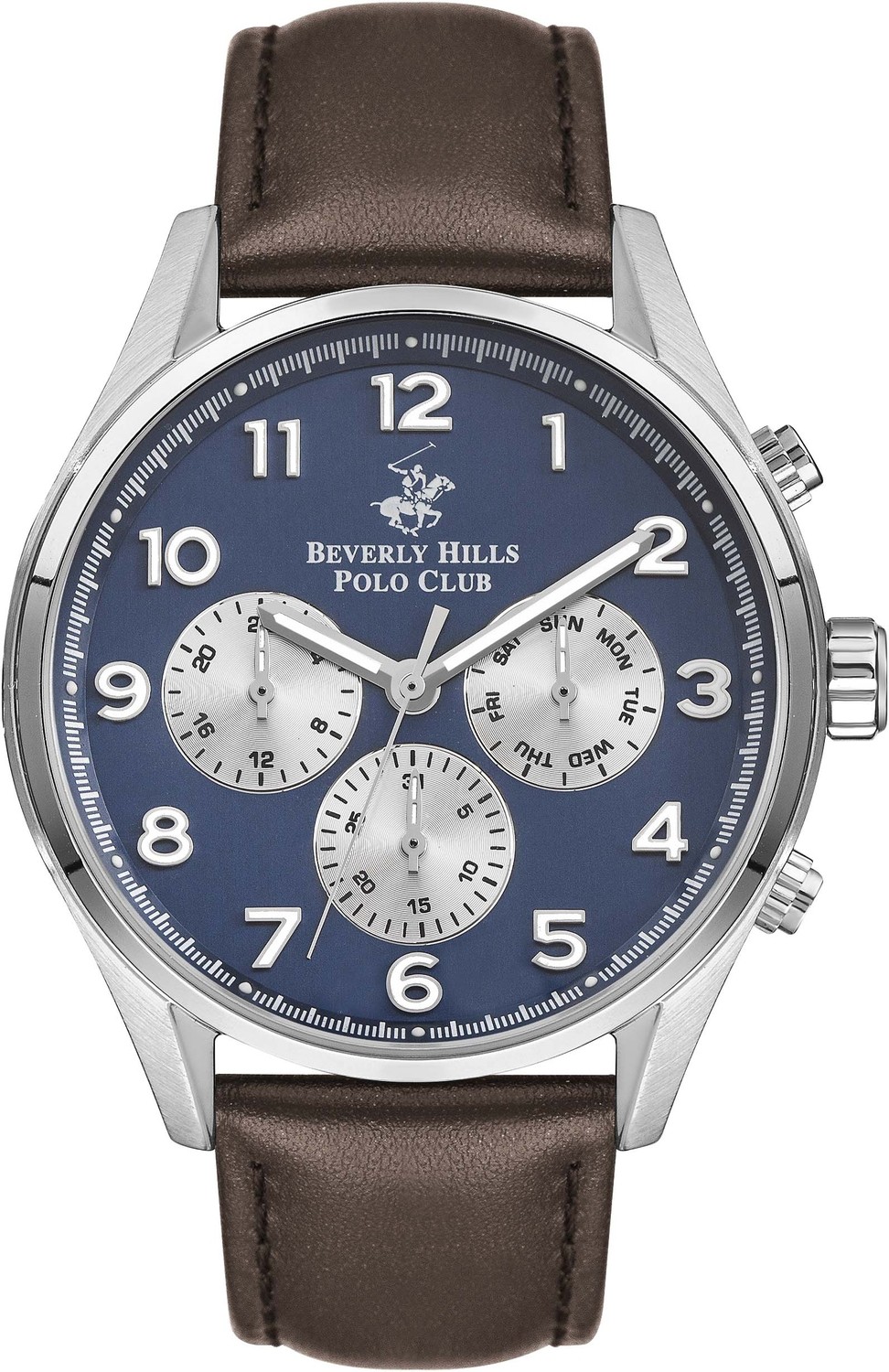 BEVERLY HILLS POLO CLUB  Мужские часы, кварцевый механизм, сталь, 46 мм