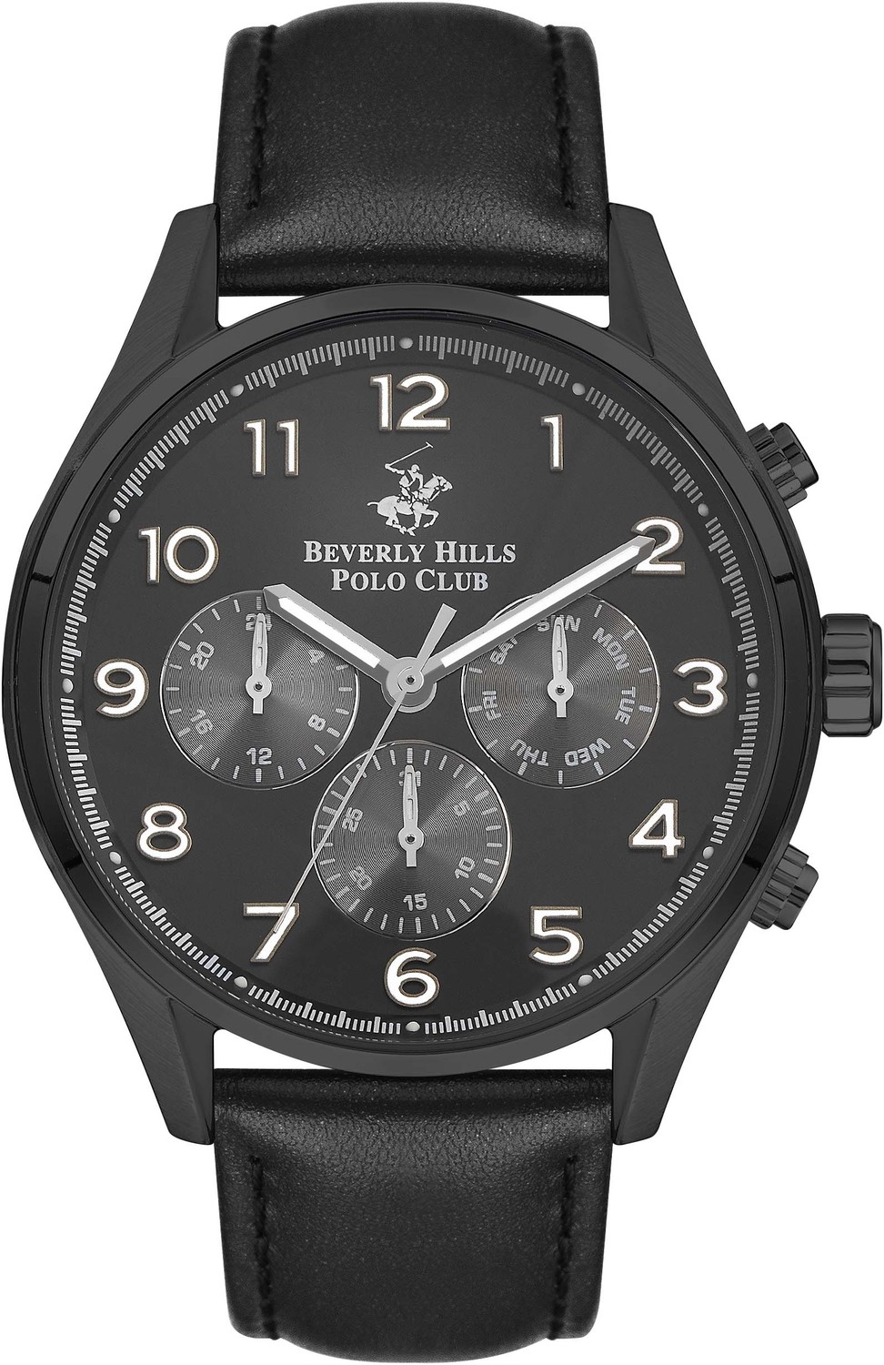 BEVERLY HILLS POLO CLUB  Мужские часы, кварцевый механизм, сталь с покрытием, 46 мм