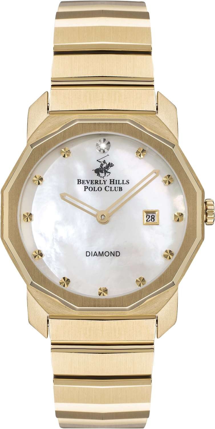 BEVERLY HILLS POLO CLUB  Женские часы, кварцевый механизм, сталь с покрытием, 34 мм
