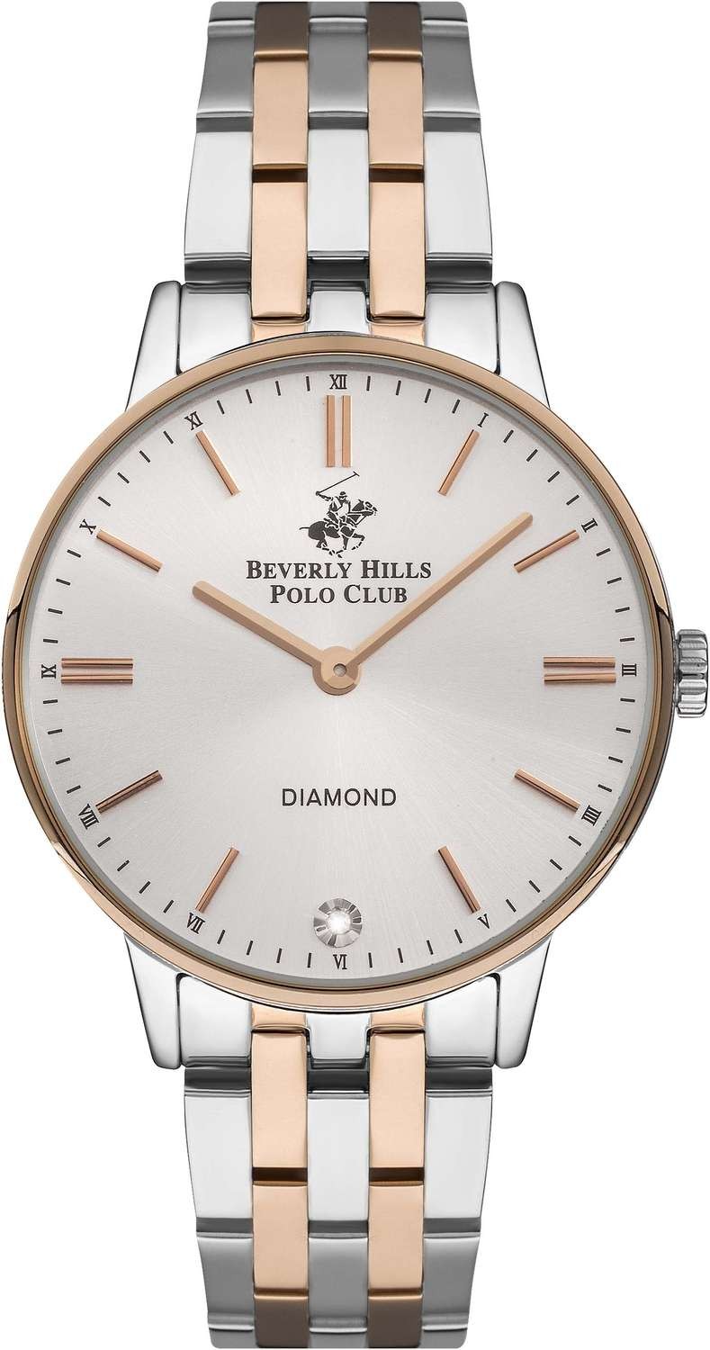 BEVERLY HILLS POLO CLUB  Женские часы, кварцевый механизм, сталь с покрытием, 34 мм
