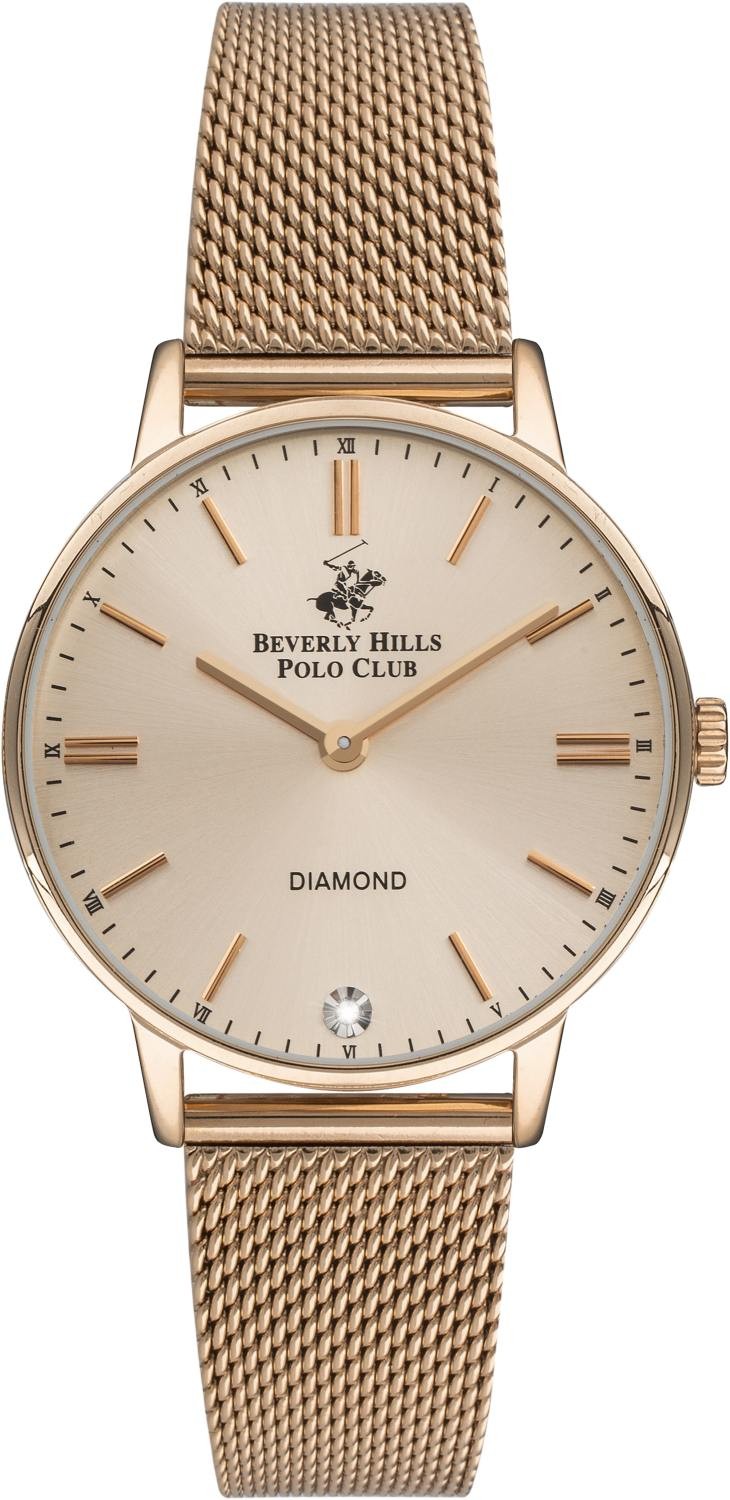 BEVERLY HILLS POLO CLUB  Женские часы, кварцевый механизм, сталь с покрытием, 34 мм
