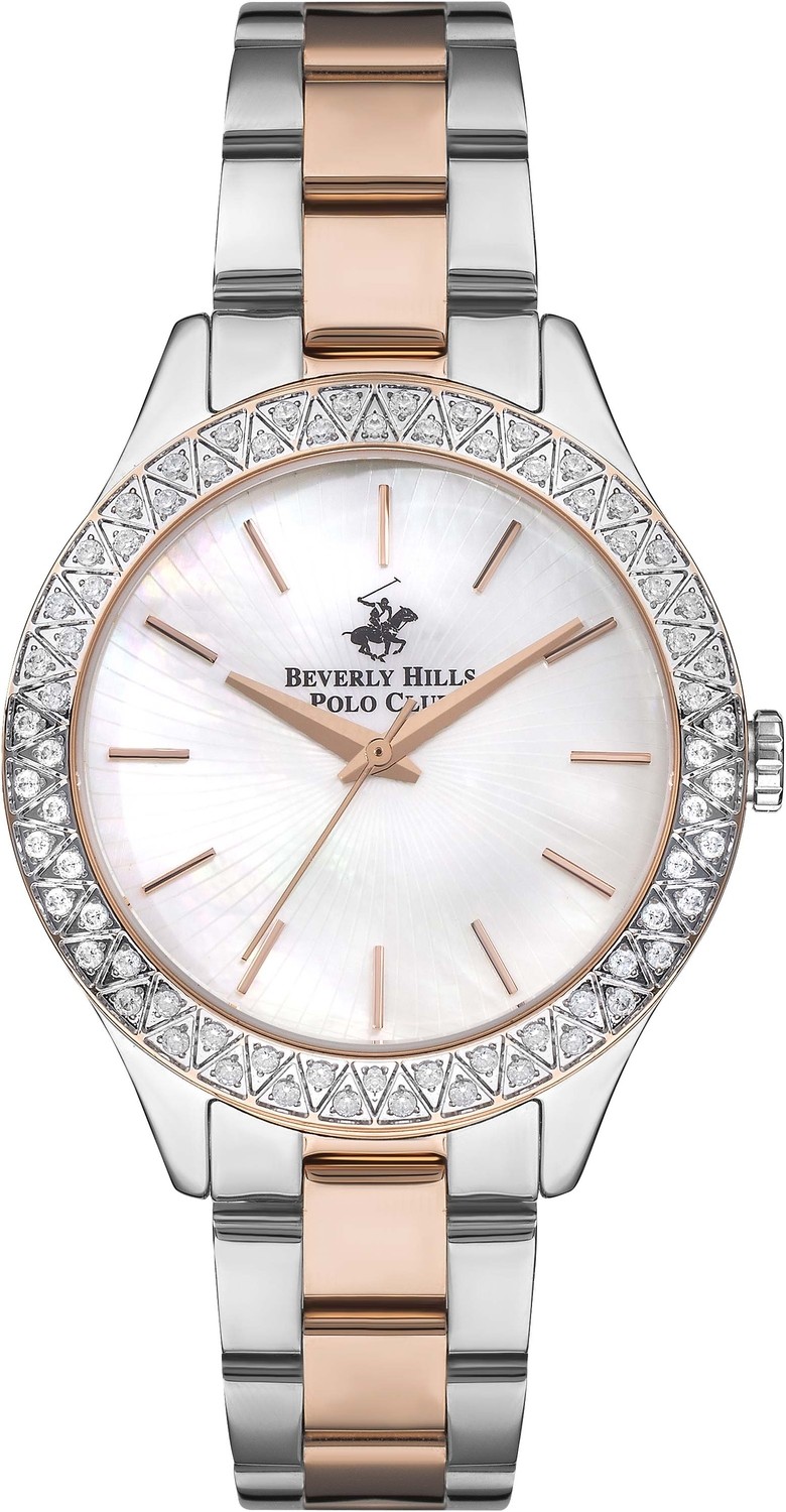 BEVERLY HILLS POLO CLUB  Женские часы, кварцевый механизм, сталь с покрытием, 36 мм