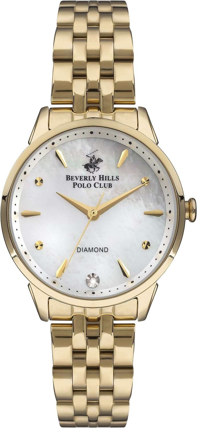 BEVERLY HILLS POLO CLUB  Женские часы, кварцевый механизм, сталь с покрытием, 34 мм