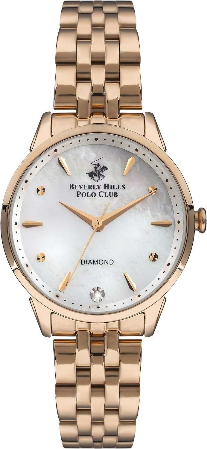 BEVERLY HILLS POLO CLUB  Женские часы, кварцевый механизм, сталь с покрытием, 34 мм