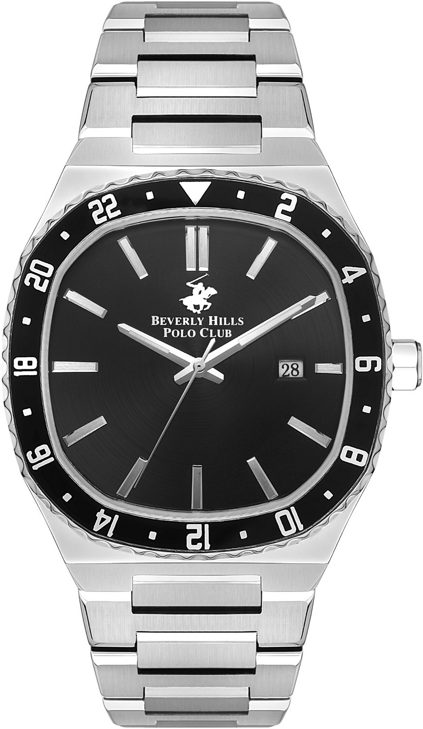 BEVERLY HILLS POLO CLUB  Мужские часы, кварцевый механизм, сталь, 43 мм