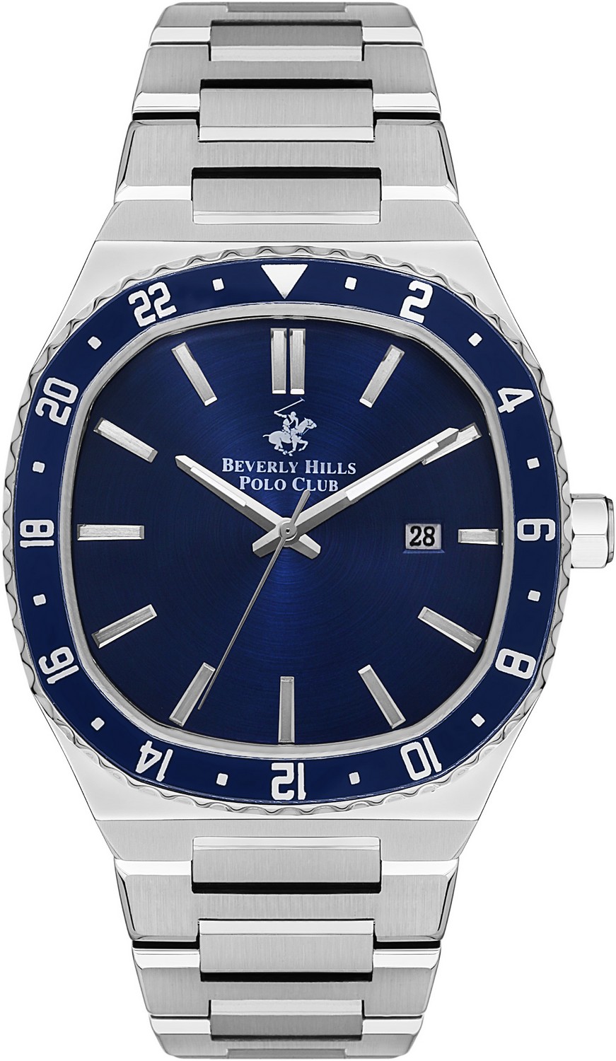 BEVERLY HILLS POLO CLUB  Мужские часы, кварцевый механизм, сталь, 43 мм