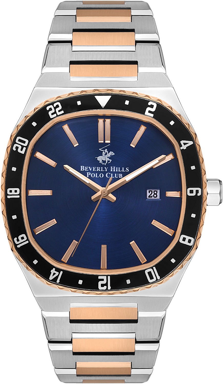 BEVERLY HILLS POLO CLUB  Мужские часы, кварцевый механизм, сталь с покрытием, 43 мм
