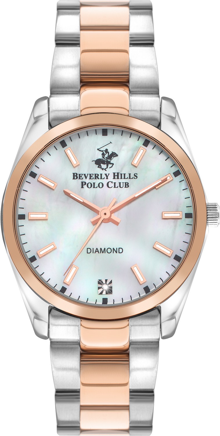 BEVERLY HILLS POLO CLUB  Женские часы, кварцевый механизм, сталь с покрытием, 33 мм