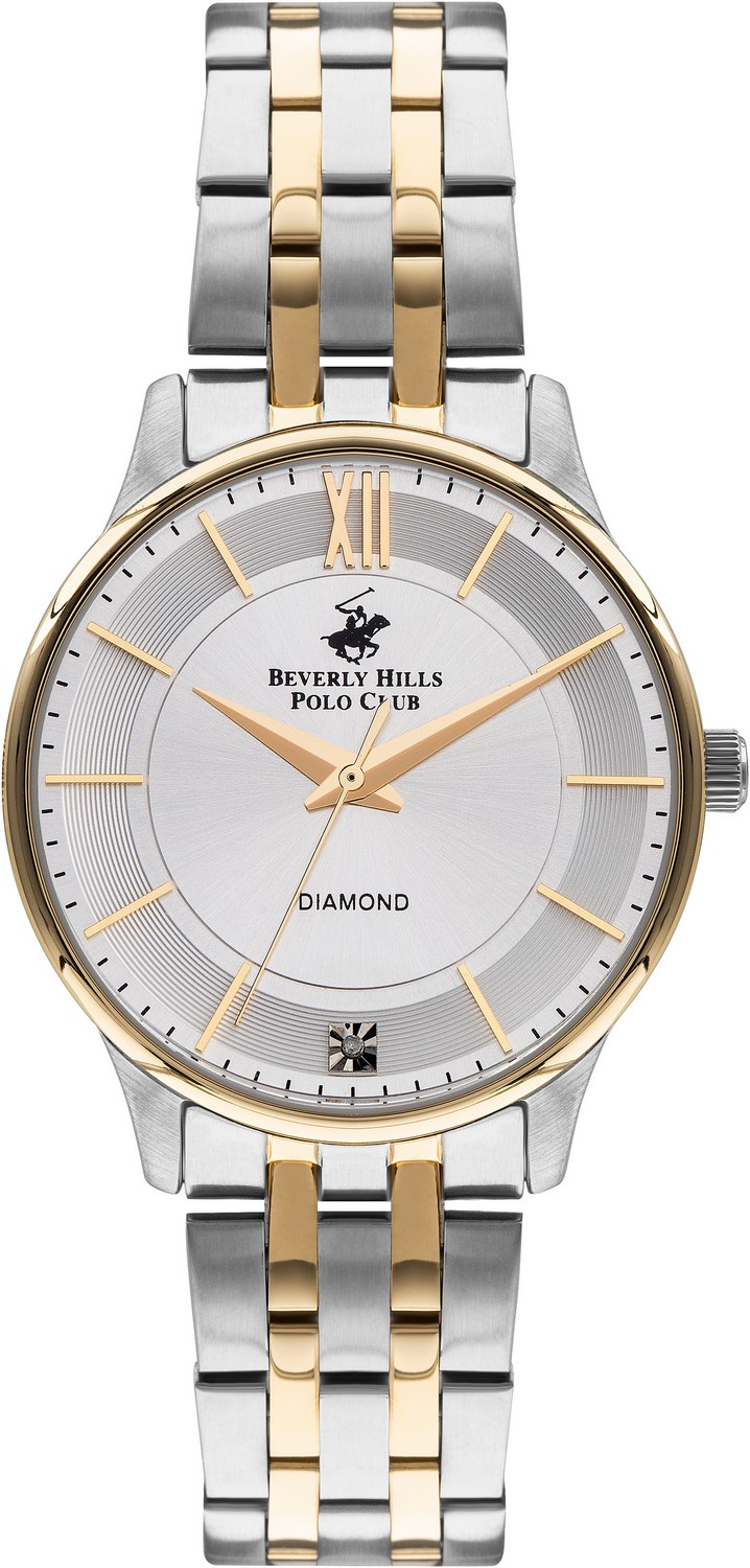 BEVERLY HILLS POLO CLUB  Женские часы, кварцевый механизм, сталь с покрытием, 34 мм