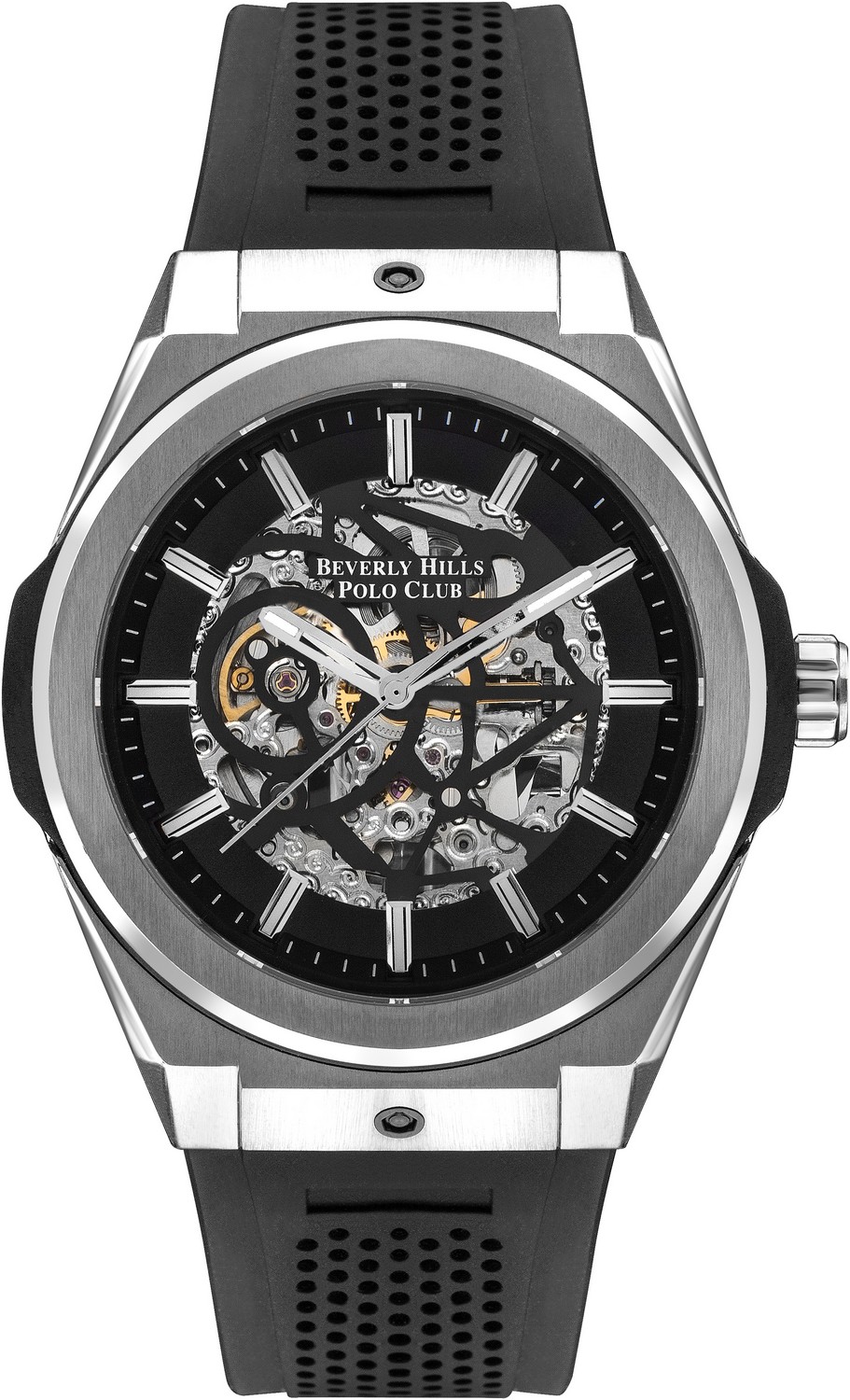 BEVERLY HILLS POLO CLUB  Мужские часы, автоматический механизм, сталь, 46 мм