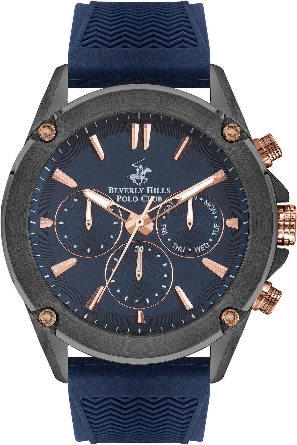 Часы BEVERLY HILLS POLO CLUB  BP3324X.099 Мужские часы, кварцевый механизм, сталь с покрытием, 47 мм