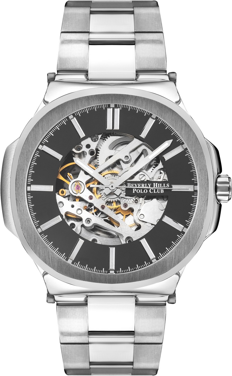 BEVERLY HILLS POLO CLUB  Мужские часы, автоматический механизм, сталь, 48 мм