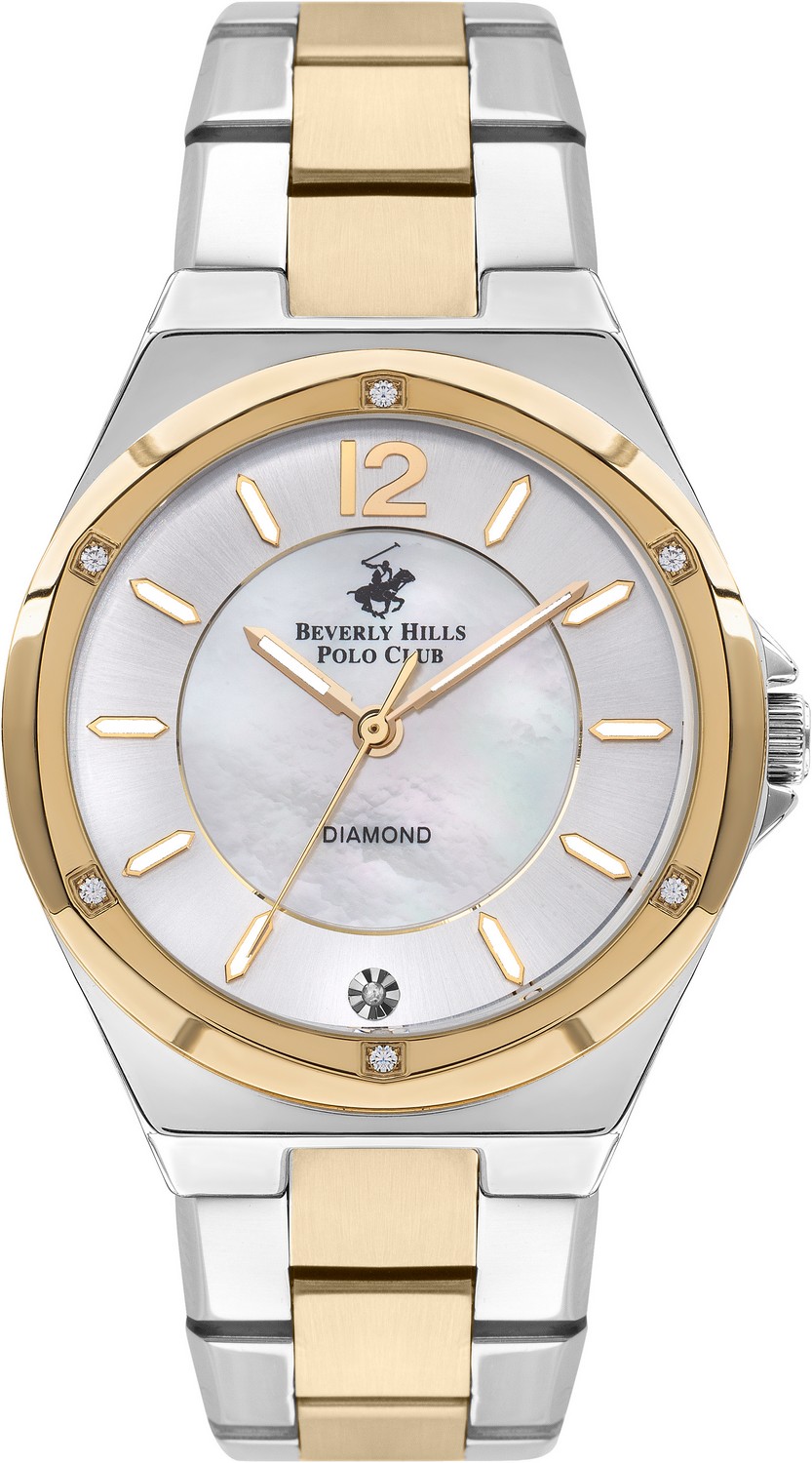 BEVERLY HILLS POLO CLUB  Женские часы, кварцевый механизм, сталь с покрытием, 37 мм