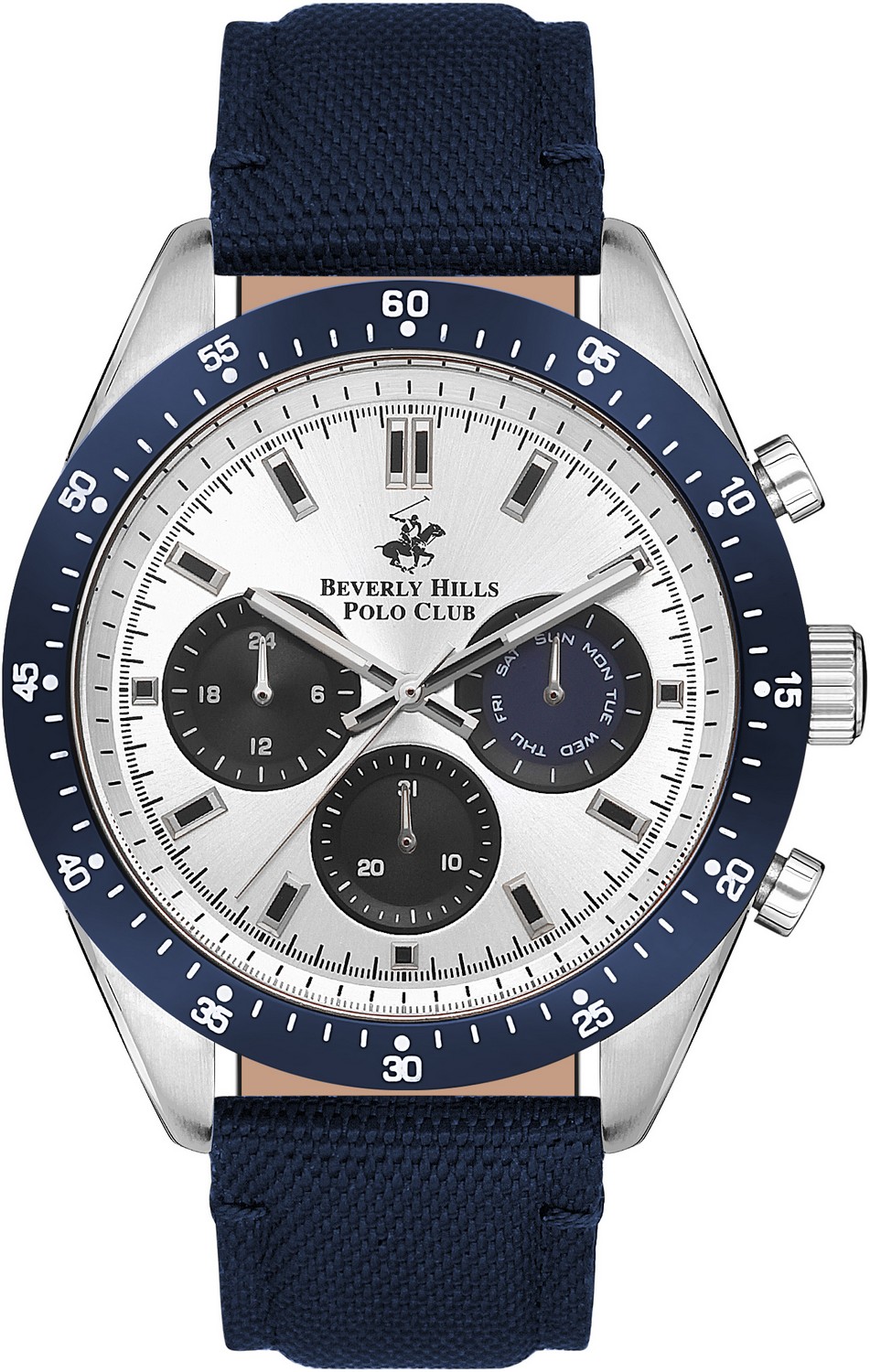 BEVERLY HILLS POLO CLUB  Мужские часы, кварцевый механизм, сталь, 46 мм