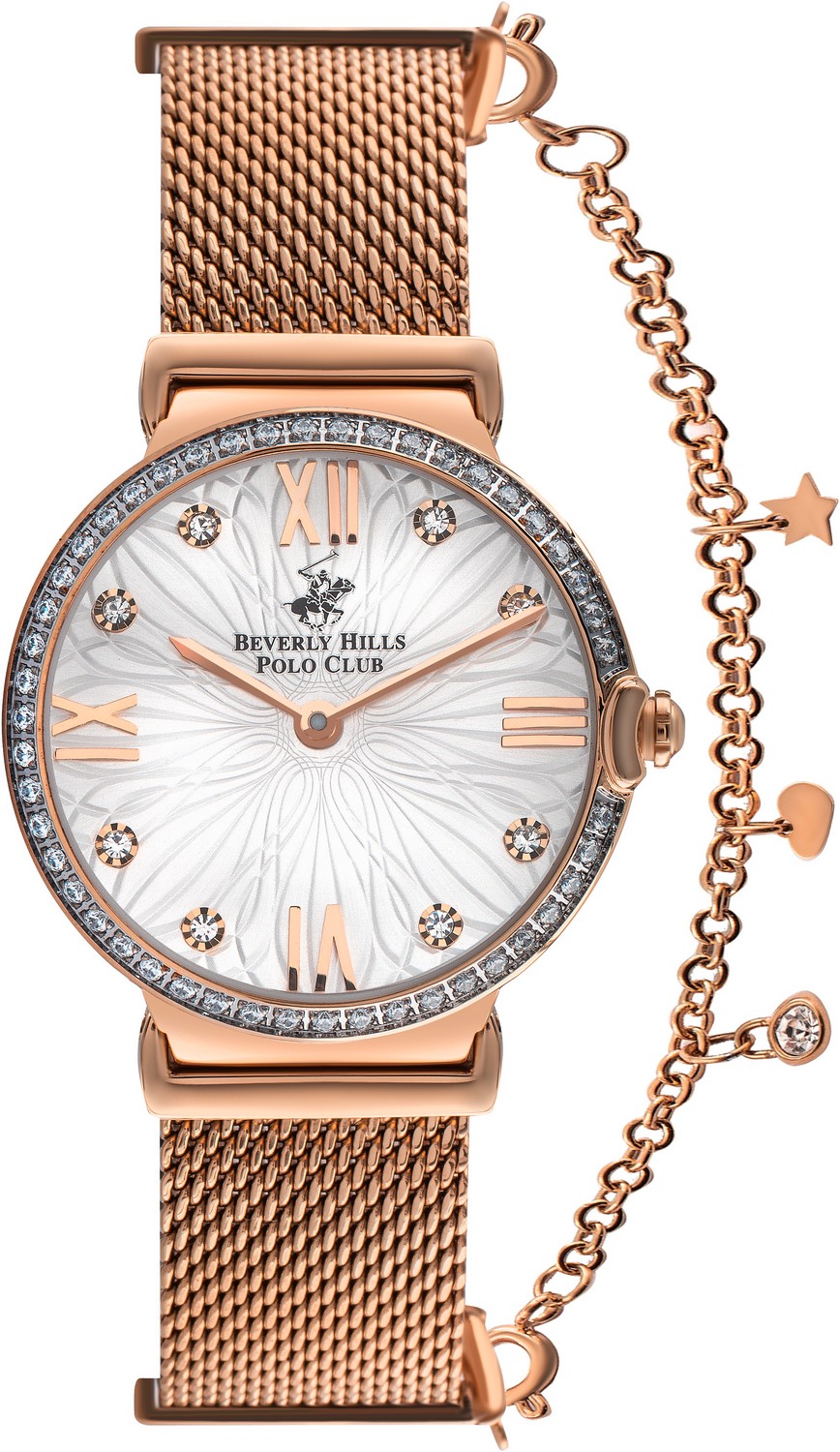 BEVERLY HILLS POLO CLUB  Женские часы, кварцевый механизм, суперметалл с покрытием, 32 мм