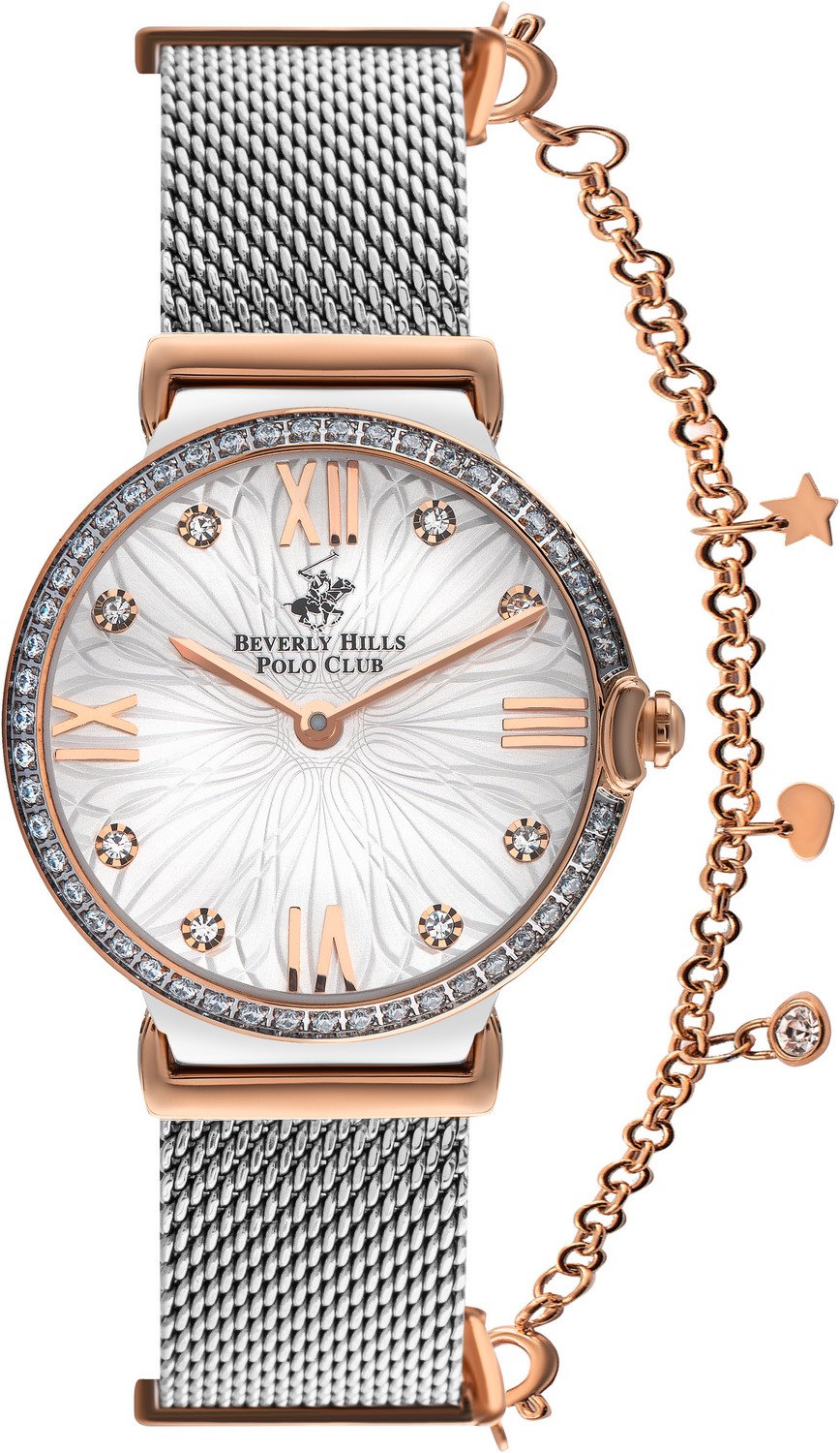 BEVERLY HILLS POLO CLUB  Женские часы, кварцевый механизм, суперметалл с покрытием, 32 мм