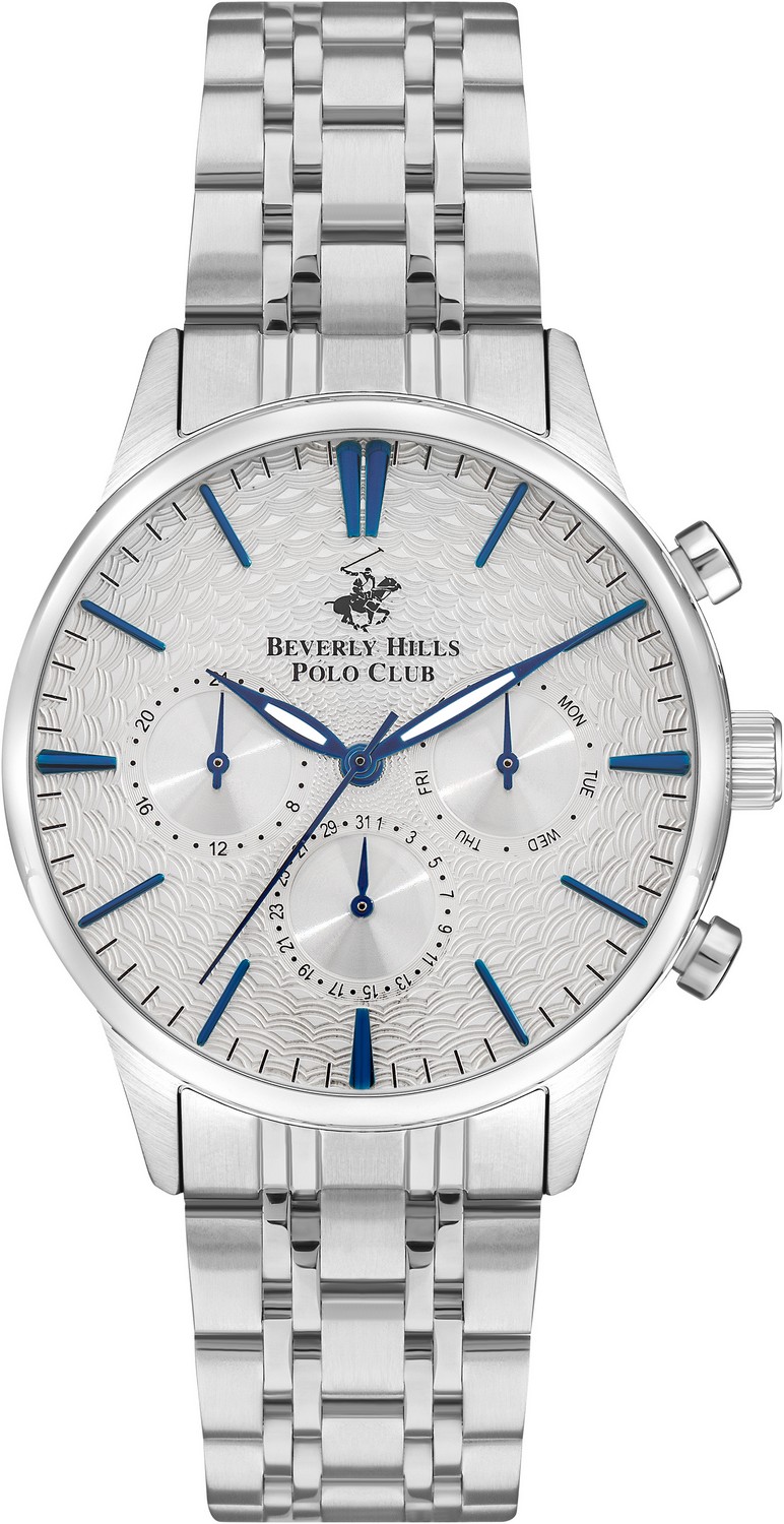 BEVERLY HILLS POLO CLUB  Мужские часы, кварцевый механизм, сталь, 44 мм