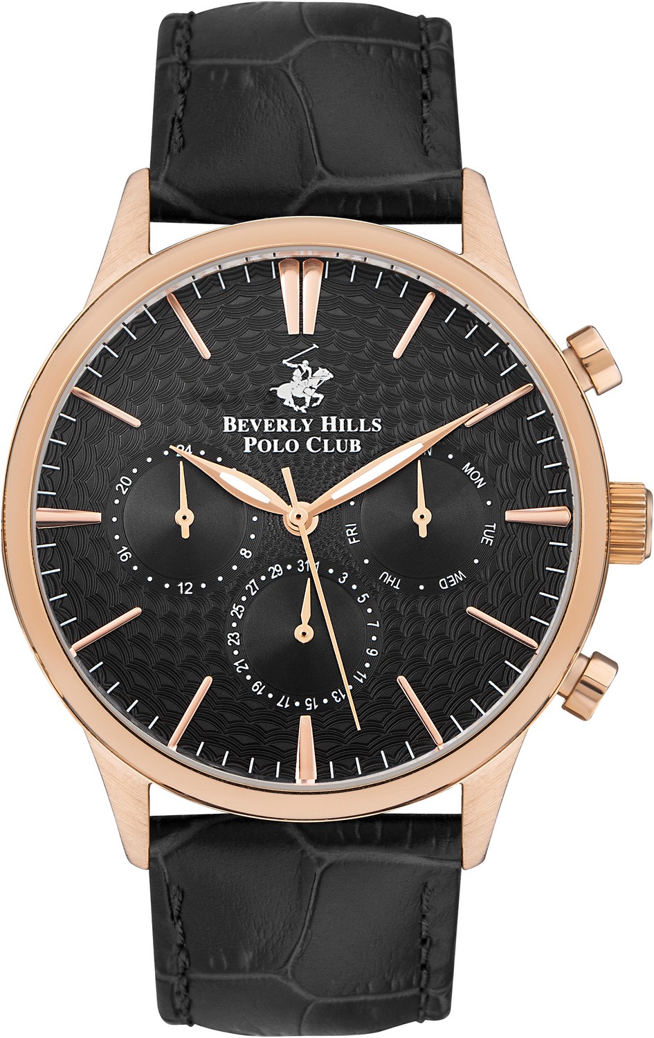 BEVERLY HILLS POLO CLUB  Мужские часы, кварцевый механизм, сталь с покрытием, 44 мм