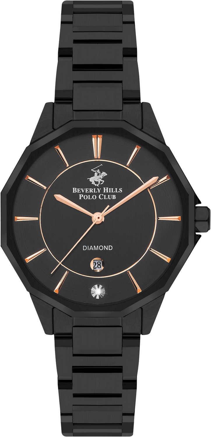 BEVERLY HILLS POLO CLUB  Женские часы, кварцевый механизм, сталь с покрытием, 35 мм