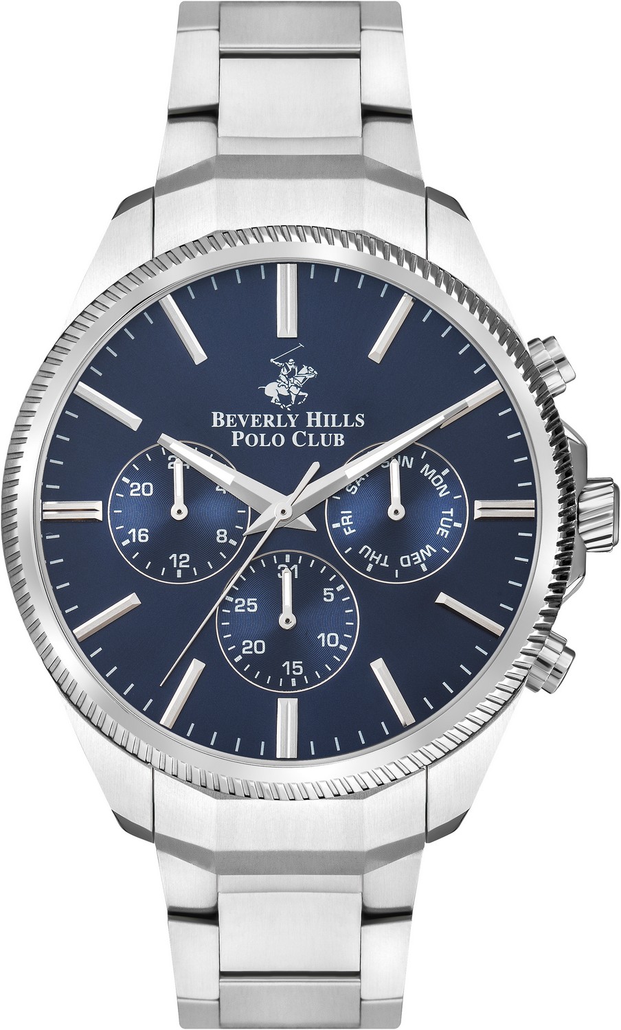 BEVERLY HILLS POLO CLUB  Мужские часы, кварцевый механизм, сталь, 45 мм