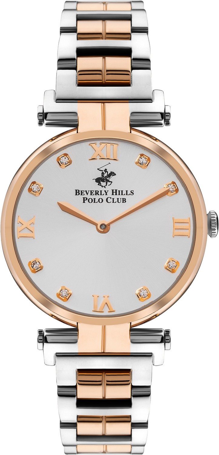 BEVERLY HILLS POLO CLUB  Женские часы, кварцевый механизм, сталь с покрытием, 34 мм