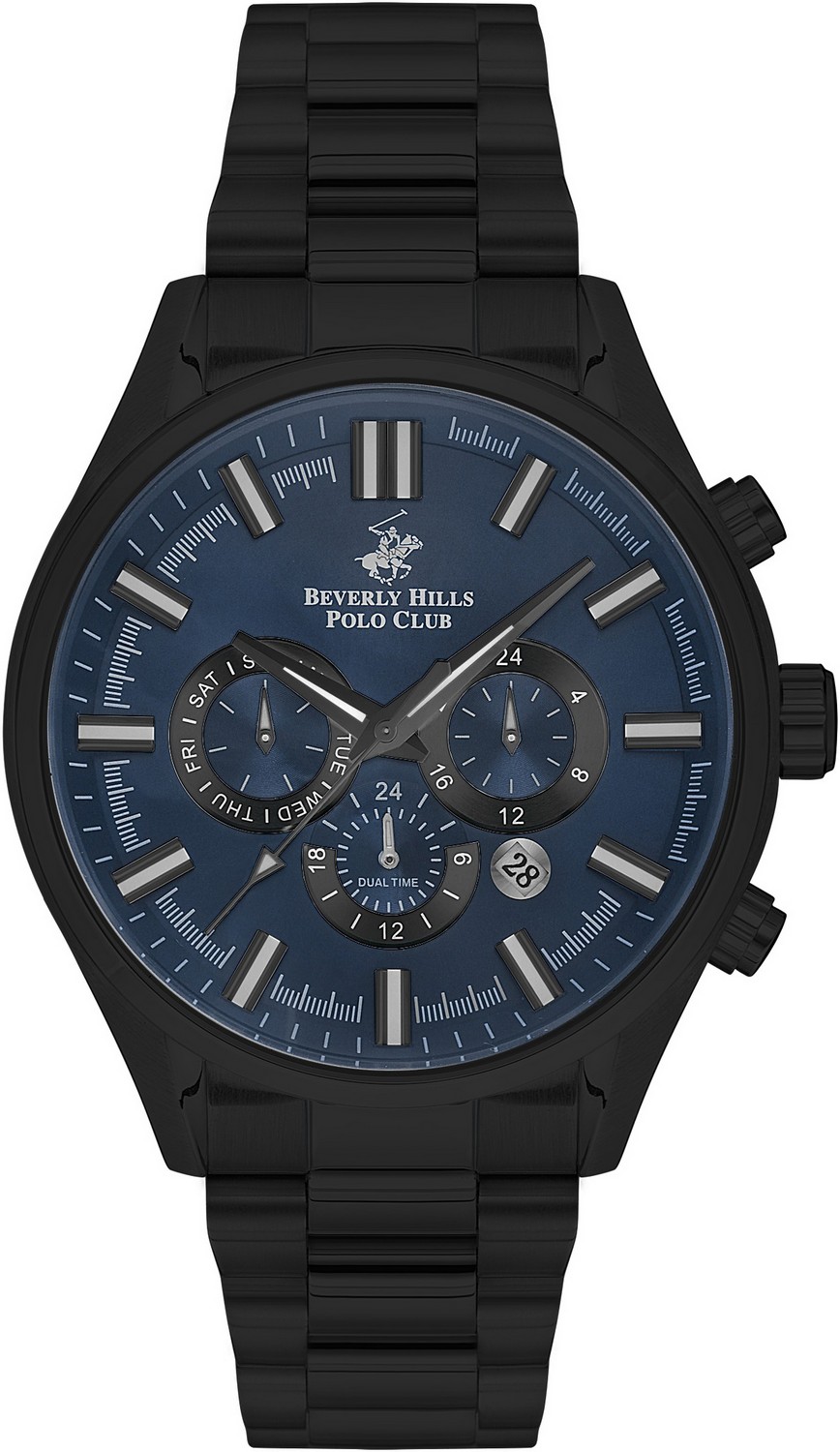 BEVERLY HILLS POLO CLUB  Мужские часы, кварцевый механизм, сталь с покрытием, 44 мм