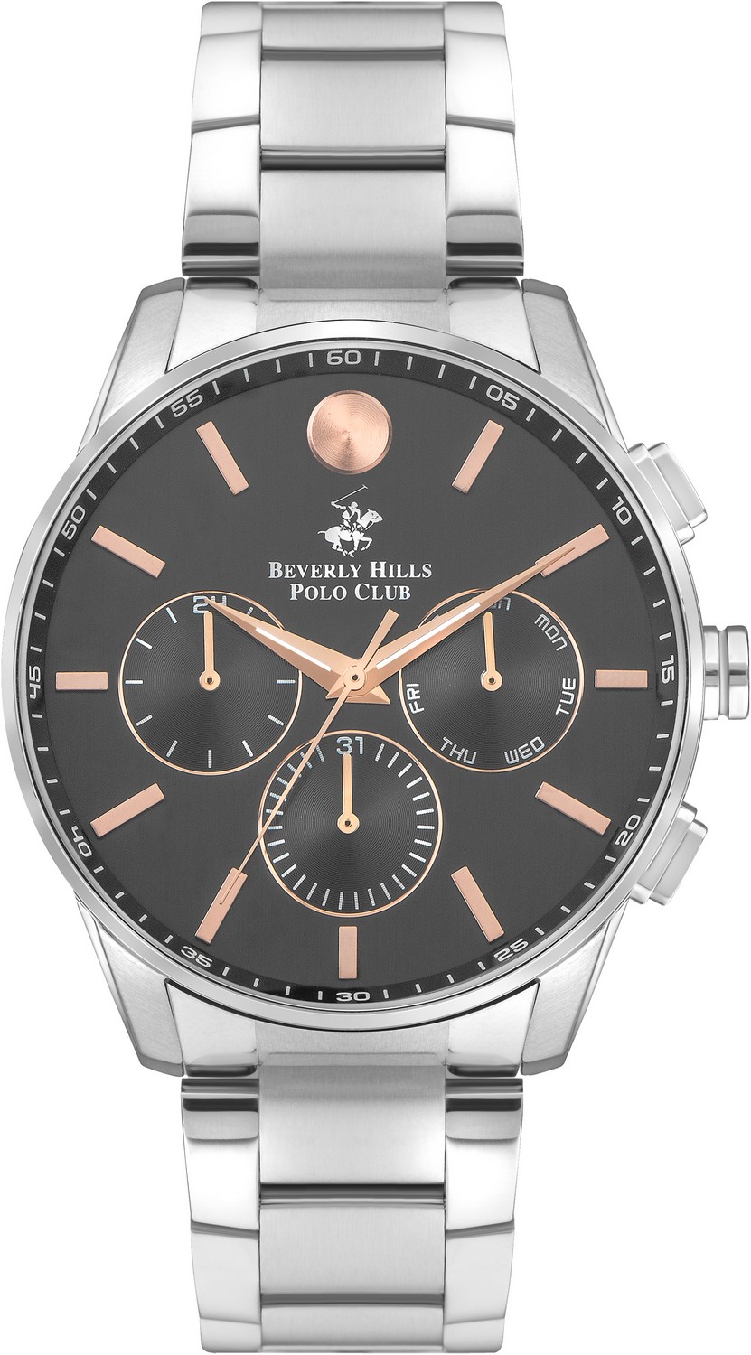 Часы BEVERLY HILLS POLO CLUB  BP3396X.360 Мужские часы, кварцевый механизм, сталь, 44 мм